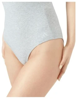 adidas Active Essentials Cotton Underwear Bodysuit in Medium Hthr Grey