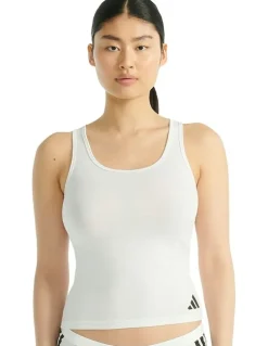 adidas Active Essentials Cotton 3 Stripes Tank Top in White