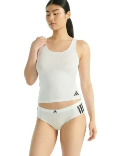 adidas Active Essentials Cotton 3 Stripes Tank Top in White