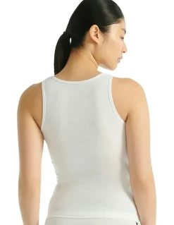 adidas Active Essentials Cotton 3 Stripes Tank Top in White