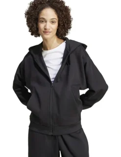 adidas All SZN Fleece Full Zip Hoodie in Black