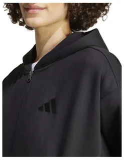 adidas All SZN Fleece Full Zip Hoodie in Black