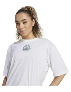 adidas Climnacool Strength Training Graphic Tee in White