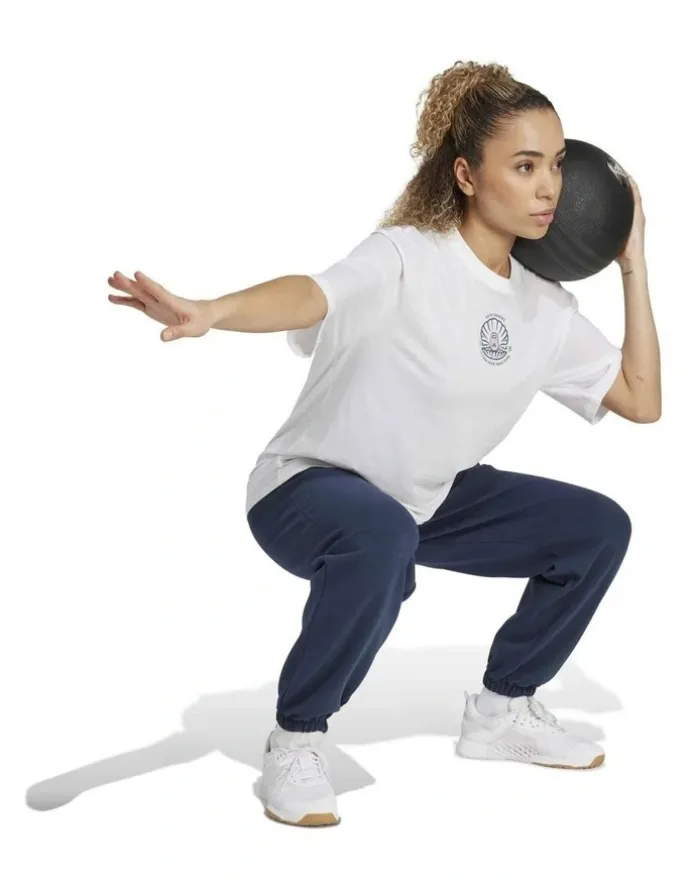 adidas Climnacool Strength Training Graphic Tee in White