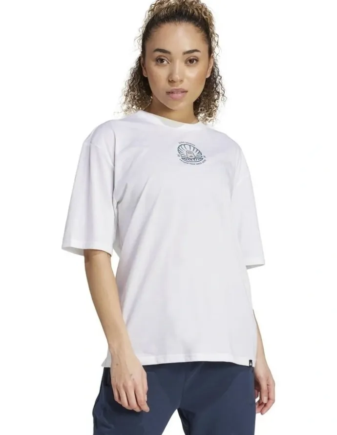 adidas Climnacool Strength Training Graphic Tee in White
