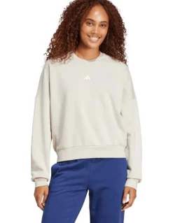 adidas Essentials Small Logo Feelcozy Sweatshirt in Grey
