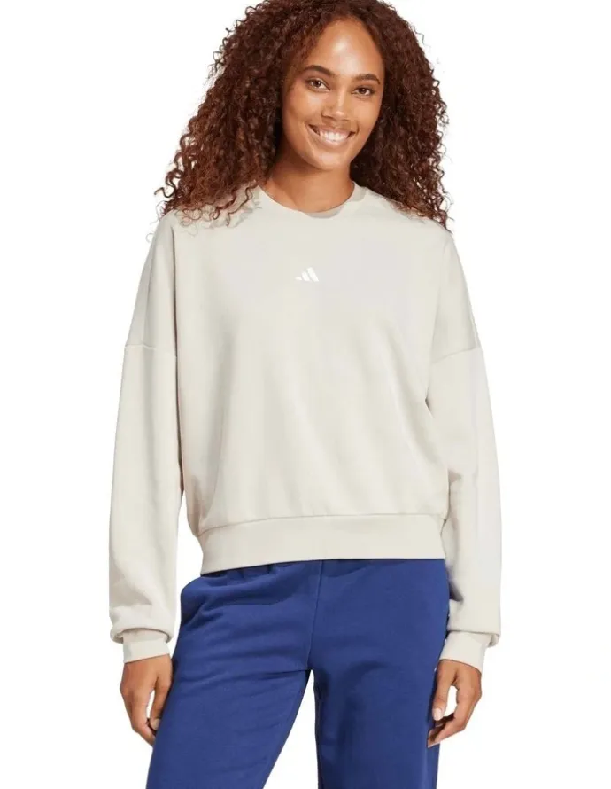 adidas Essentials Small Logo Feelcozy Sweatshirt in Grey
