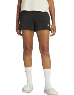 adidas Essentials Small Logo Feel Cozy Shorts in Black
