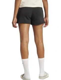 adidas Essentials Small Logo Feel Cozy Shorts in Black