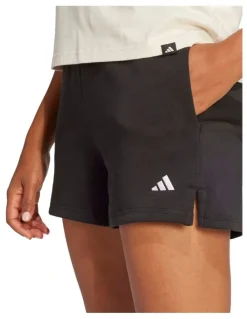 adidas Essentials Small Logo Feel Cozy Shorts in Black