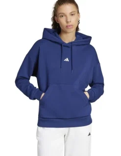 adidas Essentials Small Logo Feel Cozy Hoodie in Dark Blue