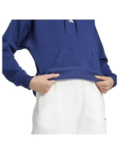 adidas Essentials Small Logo Feel Cozy Hoodie in Dark Blue