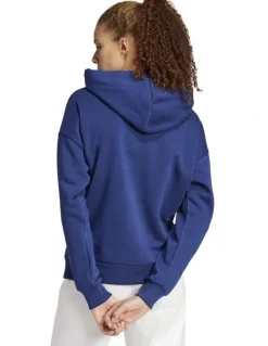adidas Essentials Small Logo Feel Cozy Hoodie in Dark Blue
