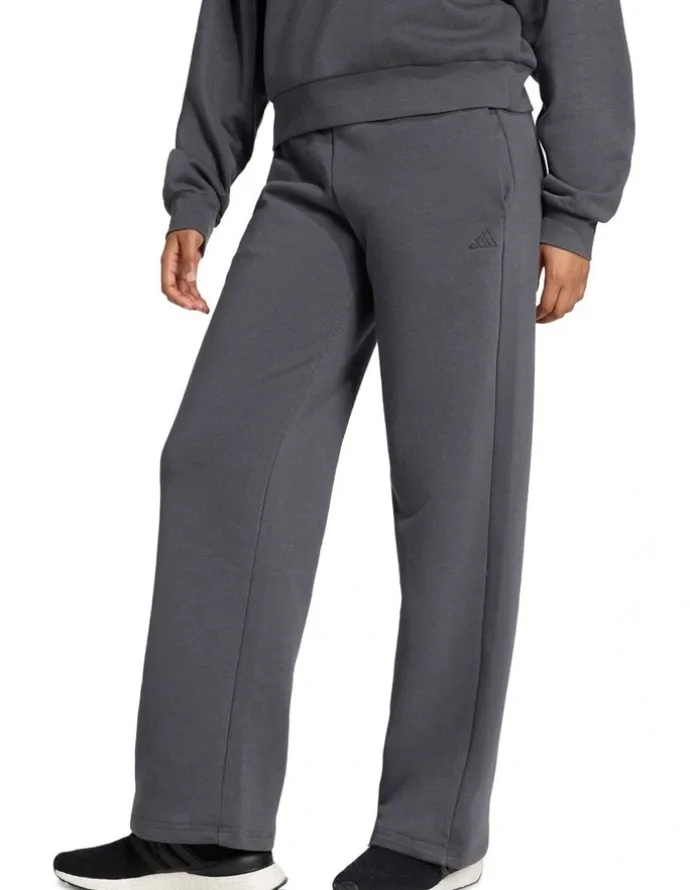 adidas Essentials Small Logo Feel Cozy Open-Hem Joggers in Grey