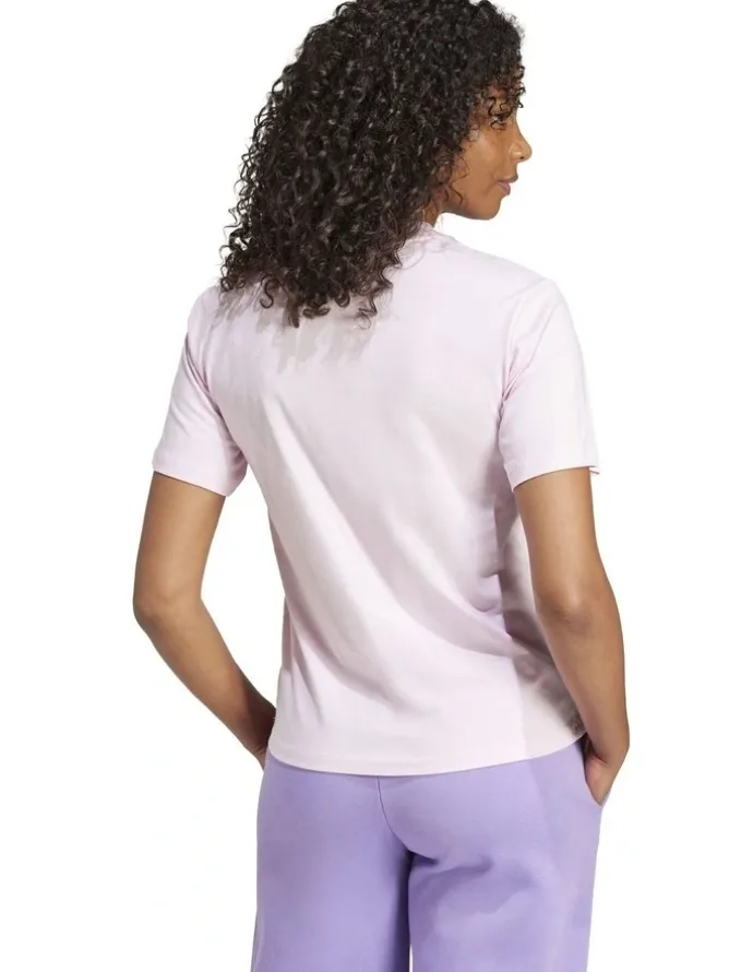 adidas Essentials Small Logo Cotton T-shirt in Clear Pink