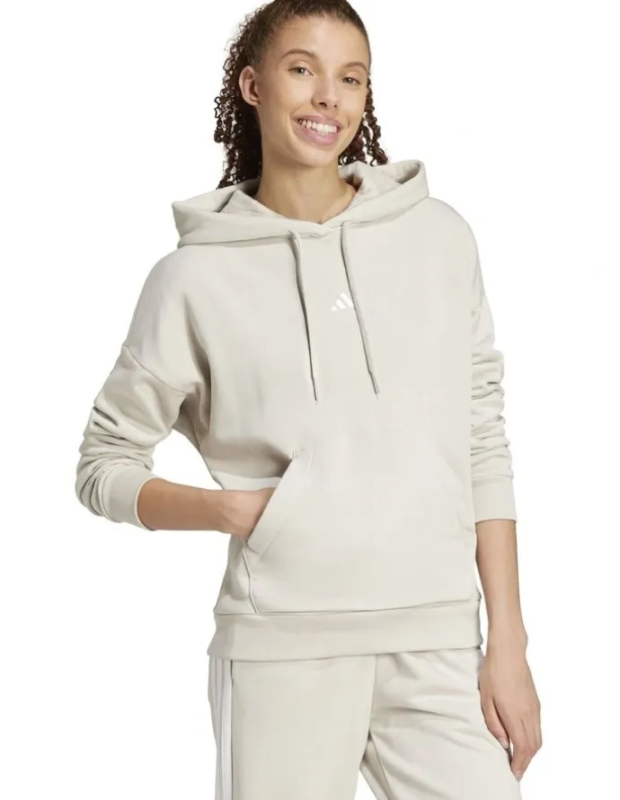 adidas Essentials Small Logo Feel Cozy Hoodie in Grey