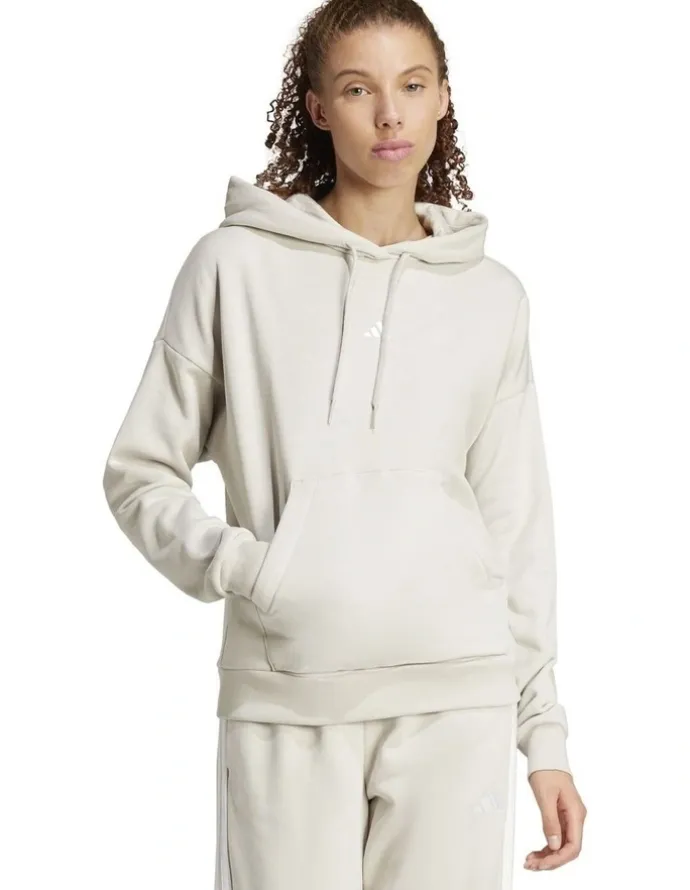 adidas Essentials Small Logo Feel Cozy Hoodie in Grey