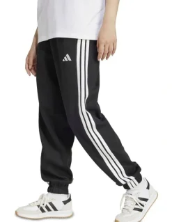 adidas Essentials 3-Stripes Fleece Loose-Fit Joggers in Black
