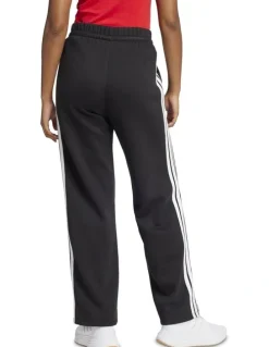 adidas Essentials 3-Stripes Open-Hem Fleece Joggers in Black