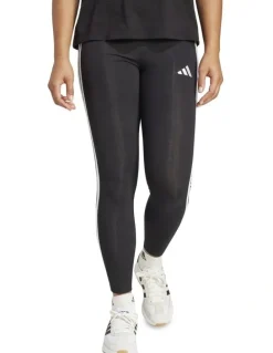 adidas Essentials 3-Stripes Cotton Leggings in Black