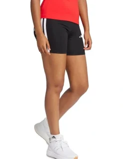 adidas Essentials 3-Stripes High Waisted Biker Shorts in Black