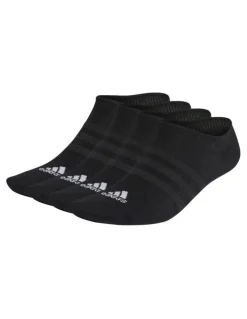adidas Thin and Light No-Show Socks 3 Pack in Black/White