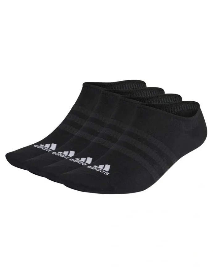 adidas Thin and Light No-Show Socks 3 Pack in Black/White