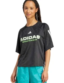 adidas Tiro x Common Goal Jacquard Tee in Black