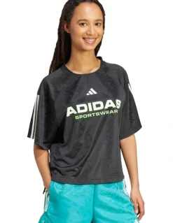 adidas Tiro x Common Goal Jacquard Tee in Black