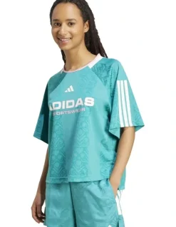 adidas Tiro x Common Goal Jacquard Tee in Blue