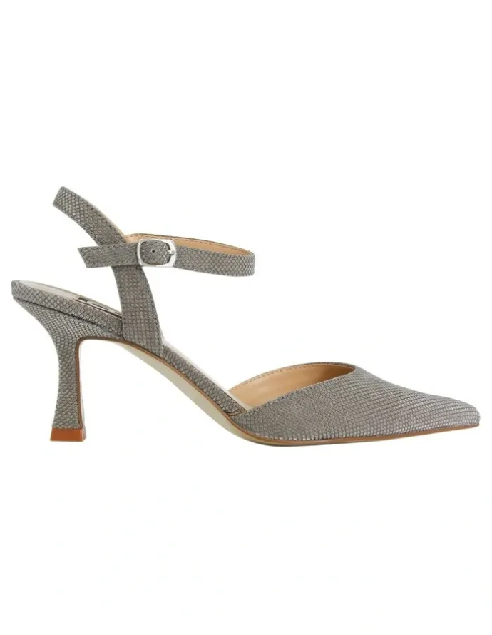 Alan Pinkus Genesis Heeled Shoes in Pewter Fabric