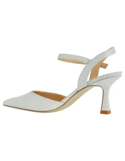Alan Pinkus Genesis Heeled Shoes in Silver Fabric