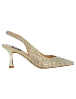 Alan Pinkus Goddess Heeled Shoes in Soft Gold Jewels