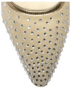 Alan Pinkus Sapphire Heeled Shoes in Soft Gold Metallic