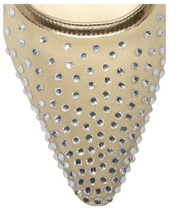 Alan Pinkus Sapphire Heeled Shoes in Soft Gold Metallic