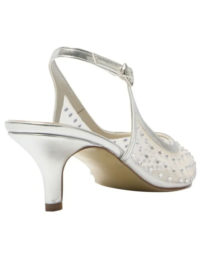 Alan Pinkus Sapphire Heeled Shoes in Silver Metallic
