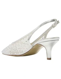 Alan Pinkus Sapphire Heeled Shoes in Silver Metallic