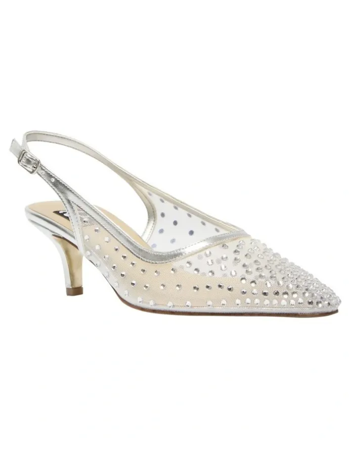 Alan Pinkus Sapphire Heeled Shoes in Silver Metallic