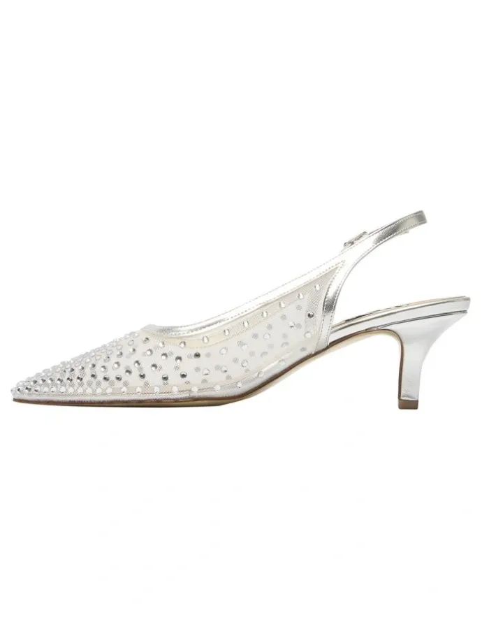 Alan Pinkus Sapphire Heeled Shoes in Silver Metallic
