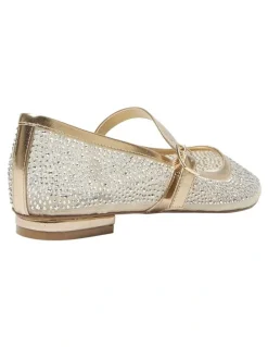 Alan Pinkus Topaz Ballet Flats in Soft Gold Metallic