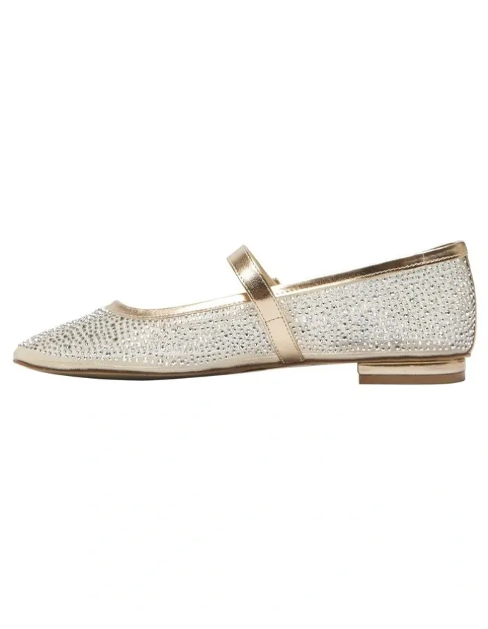Alan Pinkus Topaz Ballet Flats in Soft Gold Metallic