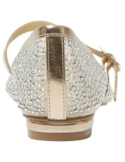 Alan Pinkus Topaz Ballet Flats in Soft Gold Metallic