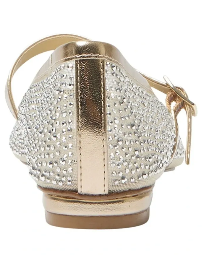 Alan Pinkus Topaz Ballet Flats in Soft Gold Metallic