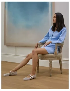 Alan Pinkus Topaz Ballet Flats in Silver Metallic
