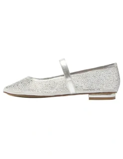 Alan Pinkus Topaz Ballet Flats in Silver Metallic