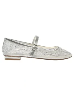 Alan Pinkus Topaz Ballet Flats in Silver Metallic