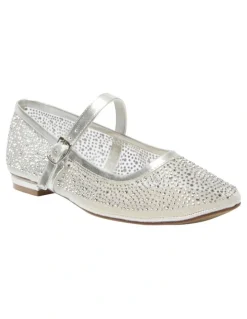 Alan Pinkus Topaz Ballet Flats in Silver Metallic
