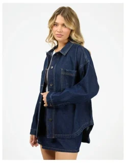 All About Eve Dale 64D0286 Shacket in Indigo