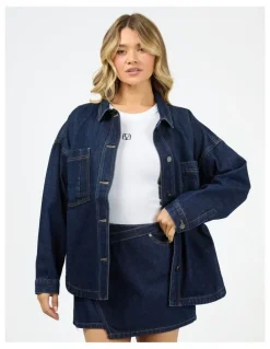 All About Eve Dale 64D0286 Shacket in Indigo