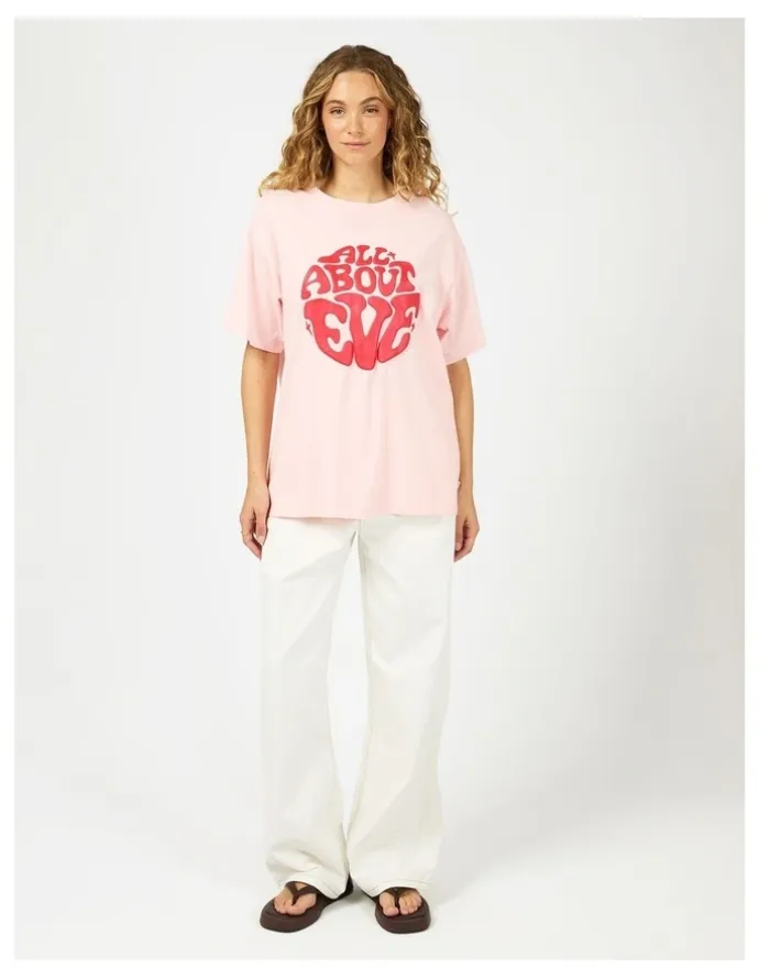 All About Eve Retro Relaxed Tee in Pink